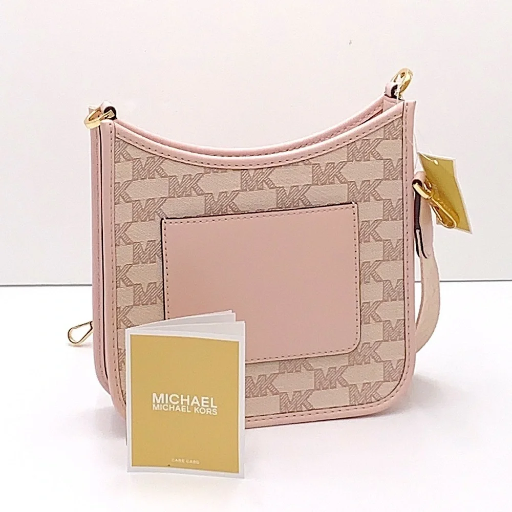 MICHAEL KORS Briley Small Logo Messenger Xbody Bag POWDER BLUSH MULTI COLOR